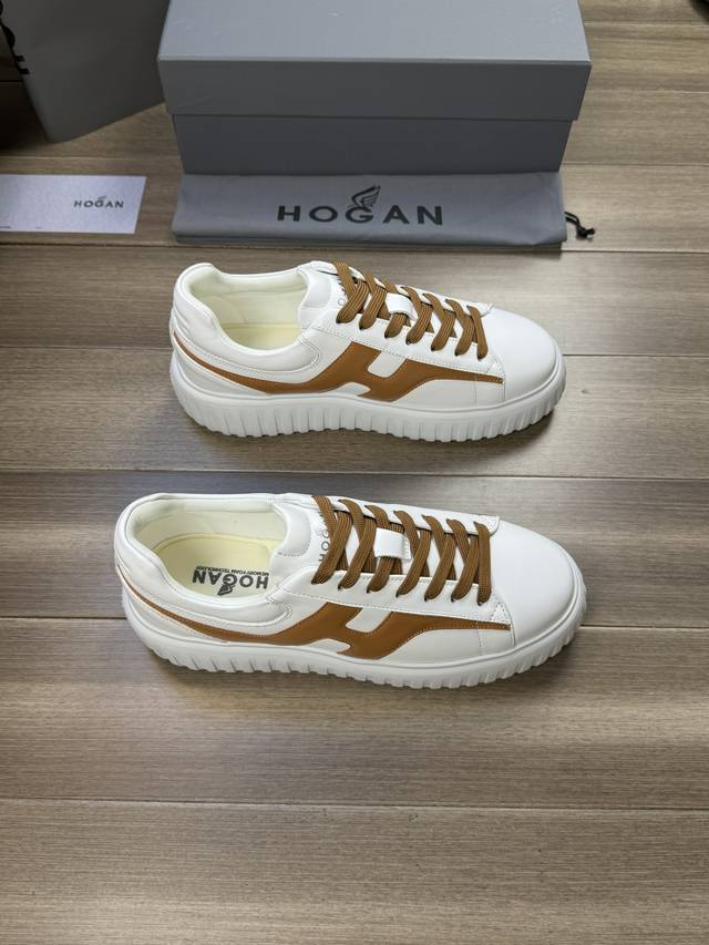 Hogan 霍根 -高端品质 原单 -鞋面：纳帕牛皮、鞋舌高周波品牌logo、鞋身车缝.H.图腾 -内里：水染牛皮，垫脚；3D空压品牌帆布 -大底：超轻tpu